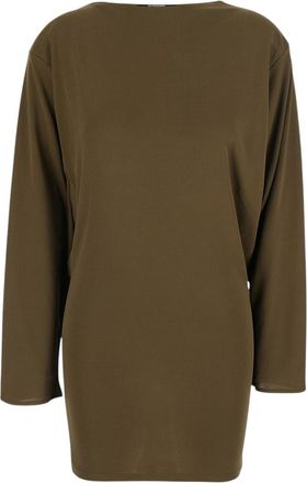 Jacquemus Green Boat Neck Mini Dress
