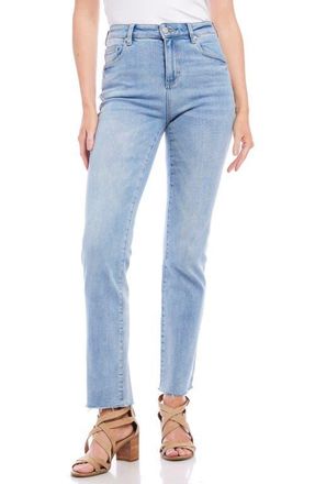Karen Kane Raw Hem Straight Leg Jeans in Light Blue at Nordstrom, Size 10