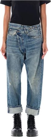R13 Crossover Jeans - Dames - Regular Fit Jeans - Blauw - W27 - Katoen - Jeans