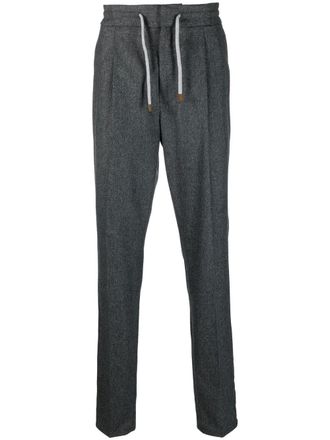 Brunello Cucinelli drawstring straight-leg trousers - Grey