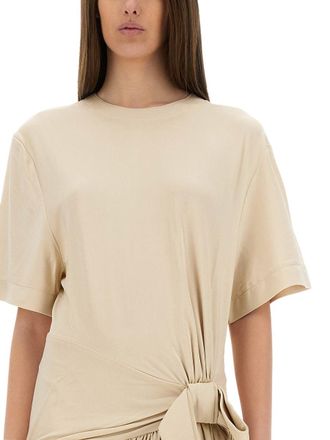 Paco Rabanne Bow Detail Viscose Mini Dress - Beige