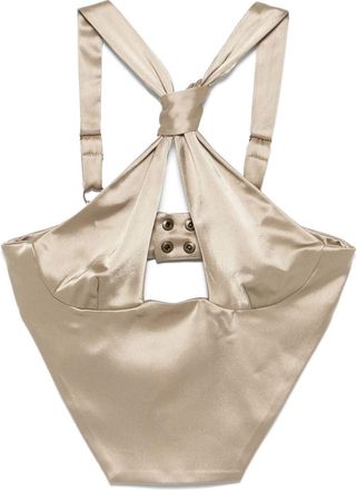 Sinéad O'Dwyer Bib top - women - Polyester/Triacetate - 10 - Neutrals