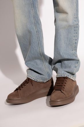 Alexander McQueen Suede Sports Shoes With Logo, Mens, Brown