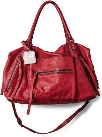 Free People We The Free Emerson Lambskin Leather Tote in Crimson at Nordstrom