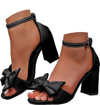 Generic Low Chunky Block Heel,Comfortable Walking Strappy Open Toe Sandals for Women Dressy Womens Sandals | Comfy Ankle Strap & Cross Straps | Open Toe Summe