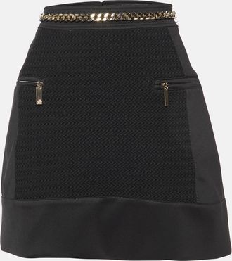 Elisabetta Franchi Black Jersey Waist Chain Detail Mini Skirt