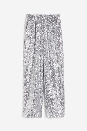 H&M Hose mit Schimmer-Effekt - Silberfarben