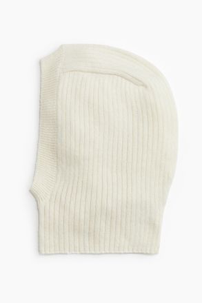 H&M Balaklava in Rippstrick - White