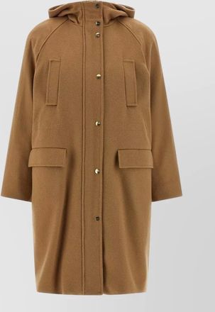 Max Mara alcade parka hooded long coat raglan