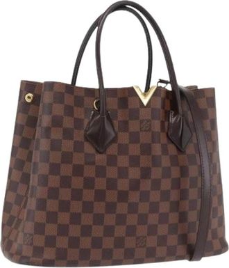 Louis Vuitton Pre-owned Damier Ebene Canvas Tote - Dames - Vintage Shopper - Bruin - ONE Size - Leer - Vintage