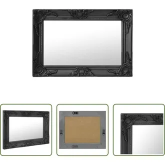 vidaXL vidaXL Specchio in legno - Specchio da Parete Stile Barocco 60x40 cm Nero