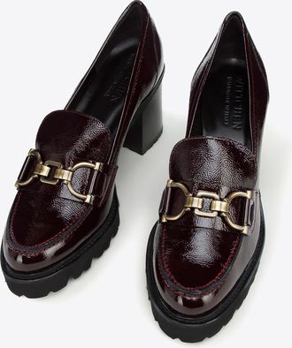 Wittchen Dames Patent Leather Pumps met Gesp Donker Burgundy Donker Burgundy