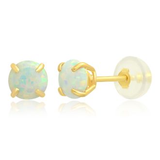 MAX + STONE 14k Yellow or White Gold 4mm Round Stud Earrings