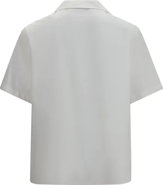 Valentino Mens Short-Sleeve Shirt With Vlogo Bianco Cotton