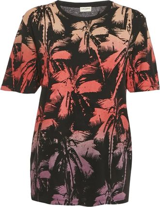 Saint Laurent Camicia con stampa palme - Nero