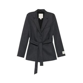 Calvin Klein Blazer con cintura in misto lana pettinata - - Jackets - Donna - Grigio - 3XS