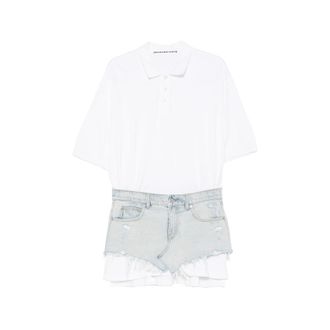 Alexander Wang Layered Denim-panel Mini Dress