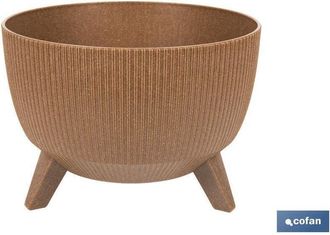 cofan Cofan - Maceta Con Patas Y Filtro De Drenaje Color Marr&oacute;n Wpc &Oslash; 330 X 234 Mm 12,4 L Caja 5 Unid