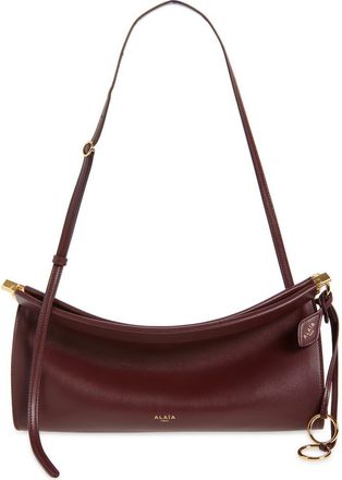 Alaia Medium Le Click East/West Leather Shoulder Bag in Rouge Grenat at Nordstrom