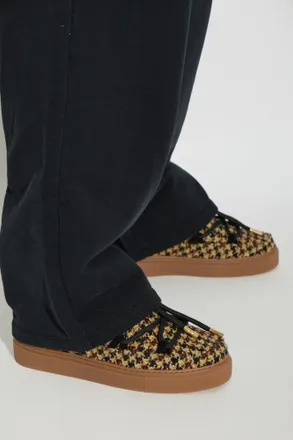 INUIKII Plaid Low Snow Boots, Womens, Brown