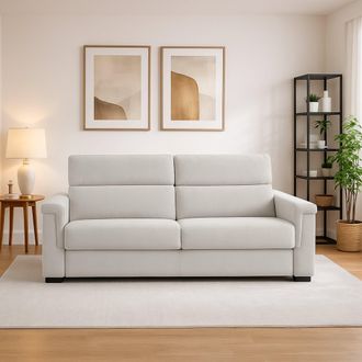 Dmora Sof&aacute; Fijo 2 Plazas Lapio, Desenfundable, Hidr&oacute;fugo Made In Italy, Lavable, 185x95x100h Cm Gris Claro