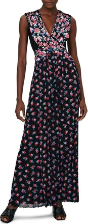 Diane Von F&uuml;rstenberg Marika Mixed Florals Mesh Dress in Ft/fortune R Dot/blk at Nordstrom Rack, Size Xx-Small