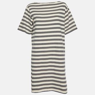 Acne Studios White/blue Dodora Striped Jersey T-Shirt Dress