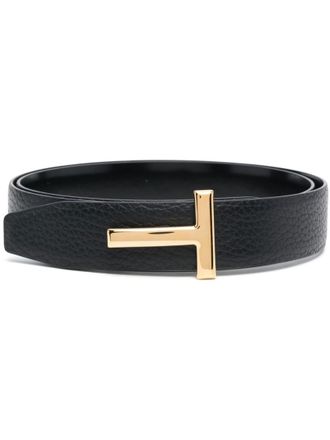 Tom Ford Black Logo Reversible Belt