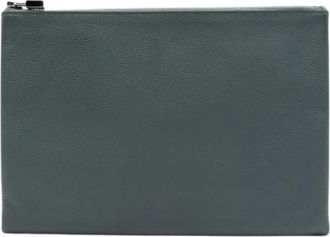 Herm&egrave;s Pre-owned Evercolor Clutch - Dames - Vintage Clutch - Grijs - ONE Size - Leer - Vintage