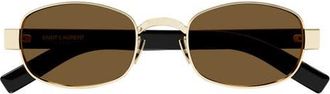 Saint Laurent SL 706 53mm Oval Sunglasses in Gold at Nordstrom