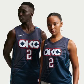 Nike Shai Gilgeous-Alexander Oklahoma City Thunder City Edition Nike Mens NBA Swingman Jersey in Blue | HM5990-437