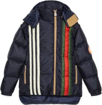 Gucci x adidas Padded Down Hooded Jacket With Detachable Sleeves Black 713712-ZALUJ-4210