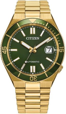 Citizen TSUYOSA Shore Goldtone Automatic Bracelet Watch, 40mm in Green/Gold-Tone at Nordstrom