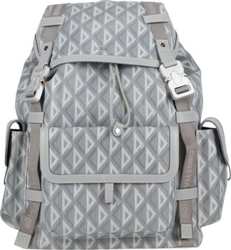 Dior Hit The Road Backpack Cd Diamond Coated Canvas Gray Pvc Backpack Bag (Pre-Owned)