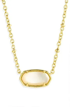 Kendra Scott Elisa Mother-of-Pearl Pendant Necklace in Gold Natural Mother Of Pearl at Nordstrom