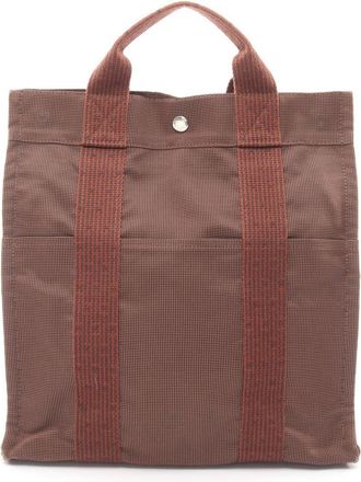 Herm&egrave;s Brown Nylon Canvas Backpack (Pre-Owned)