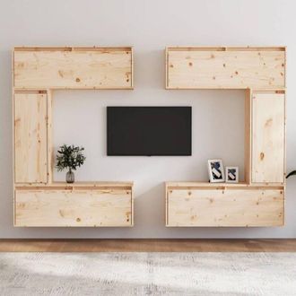 vidaXL Vidaxl - Mobili Porta tv 6 pz in Legno Massello di Pino