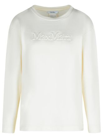 Max Mara Berma Sweatshirt in weißer Seide und Baumwolle