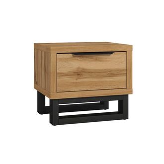Petits Meubles Mesilla de noche y negro 1 caj&oacute;n tablero aglomerado laminado madera