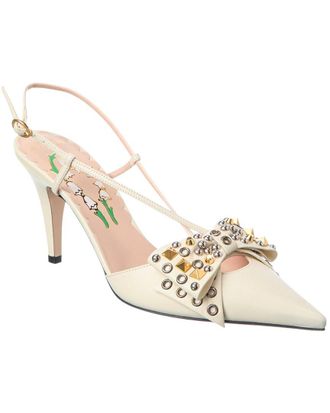 Valentino Vlogo 85 Leather Slingback Pump