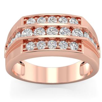 Pompeii3 1 1/2Ct Mens Diamond Wedding Annivesary Ring Gold Lab Grown