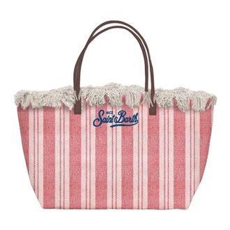 MC2 Saint Barth Tote Bags, female, Red, Size: ONE SIZE City Bag Fringe