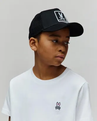 Psycho Bunny Kids Adamo Trucker Cap 001 BLACK / O/S