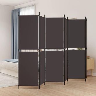 vidaXL Furniture Limited - Biombo Divisor De 6 Paneles De Tela Marr&oacute;n