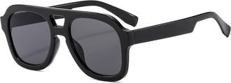 Generic Mens Large Frame Vacation Sunglasses Womens Sports Commuting Driver Sun Glasses(Black)