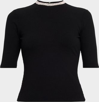 Generation Love Annette Crystal Elbow-Sleeve Top