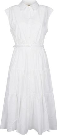 Michael Kors Poplin Overhemdjurk - Dames - Shirt Kleedjes - Wit - M - Katoen - Kleedjes