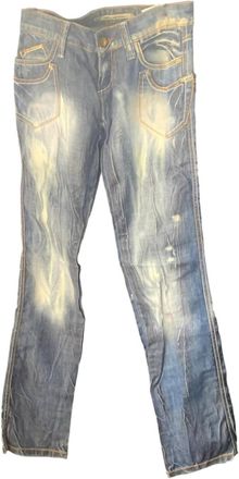 Cipo & Baxx Womens Classic 90S Style Beaded High-Rise Jeans In Medium Wash