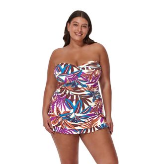 Gottex Plantopia Plus Size Bandeau Swimdress