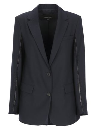 Fabiana Filippi Dark Blue Lightpoint Detail Blazer